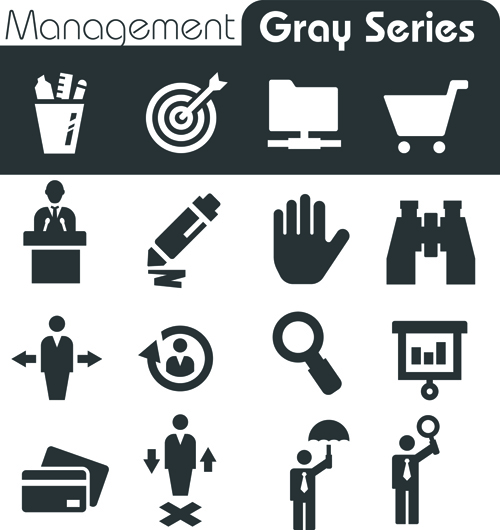 Série grise icônes sociales vecteur ensemble 02 social icons social Serie gris   