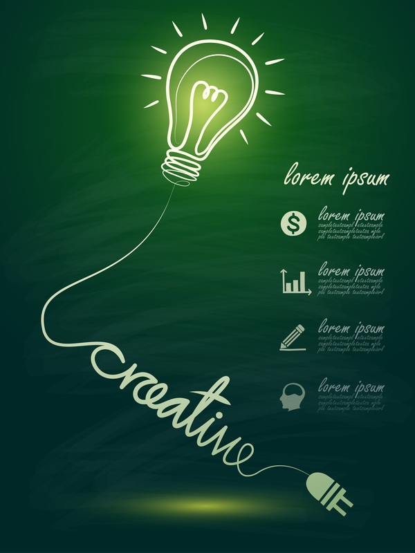 Lightbulb mit Ideen Infografik Vektorvorlage 05 Infografiken Ideen Glühbirne   