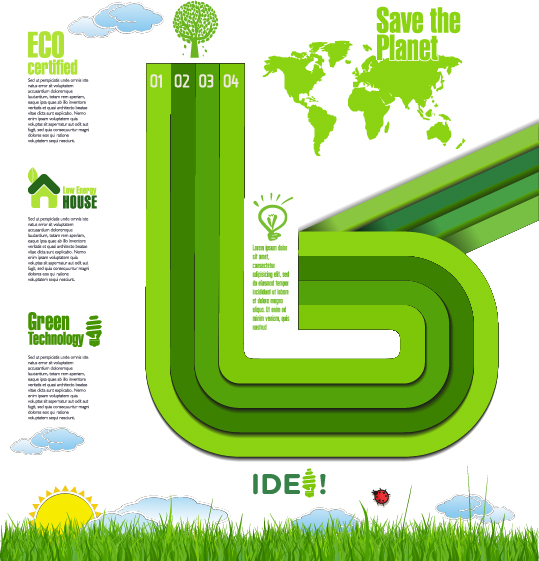 Infographies écologie moderne vecteur modèle vert 13 vecteur de modèle moderne modèle infographies Écologie   