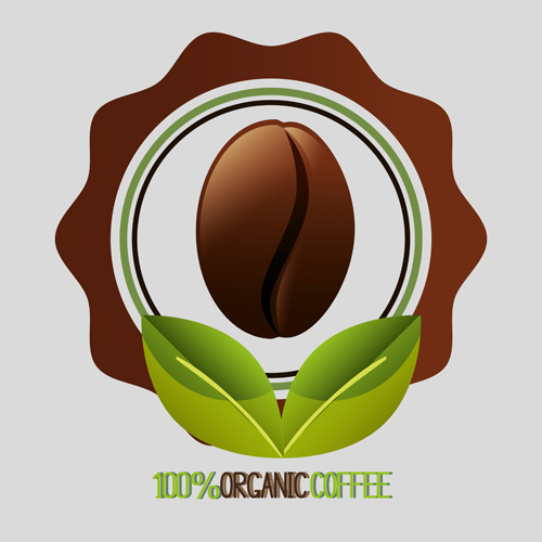 オーガニックコーヒーのロゴ意匠ベクトル02 意匠 ロゴ コーヒー オーガニック   