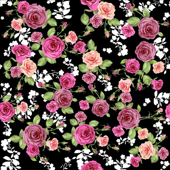Pink rosen nahtloses Mustervektormaterial 03 rose pink nahtlos Muster   
