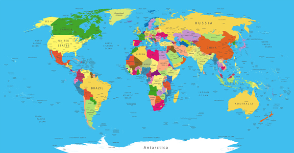 Modèle de vecteur de carte du monde politique politique monde carte   
