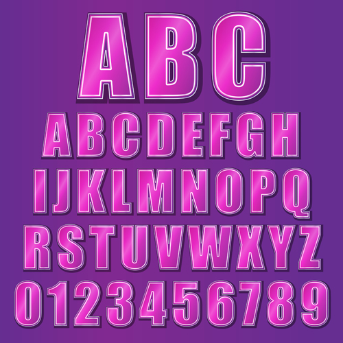 数字のベクトルと紫色のアルファベット文字 紫 文字 数字 アルファベット   