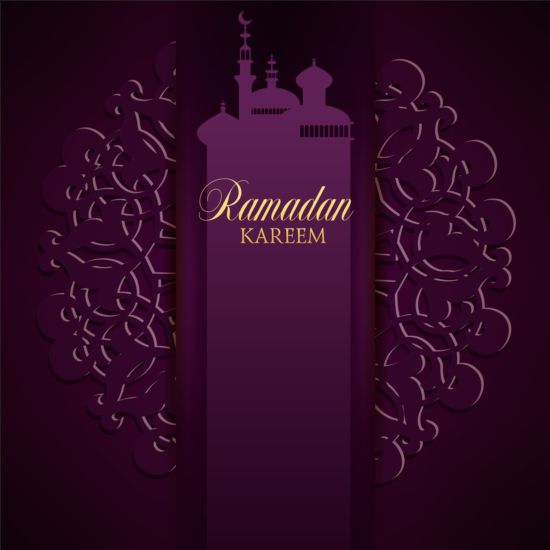 Ramadan kareem lila Hintergründe Vector Set 09 ramadan lila kareem Hintergründe   