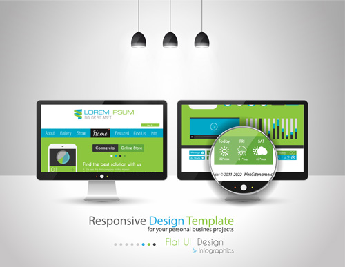 Vecteur réaliste de modèle de conception Responsive de dispositifs 06 réactifs modèle Dispositifs   