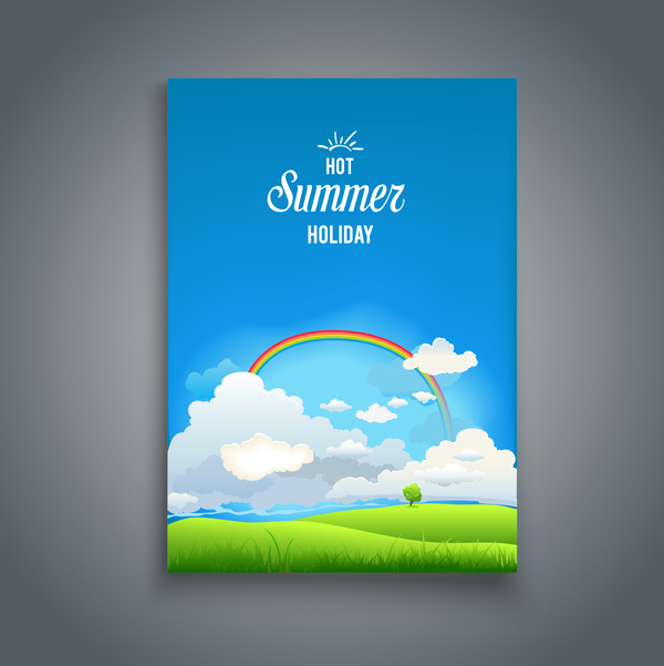 Flyer de vacances d’été et couverture Brochure modèle vecteur 07 vacances flyer été couverture brochure   