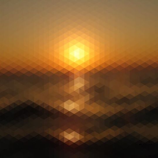 Coucher de soleil avec des formes géométriques floue vecteur de fond 11 géométrique formes fond flou coucher de soleil   