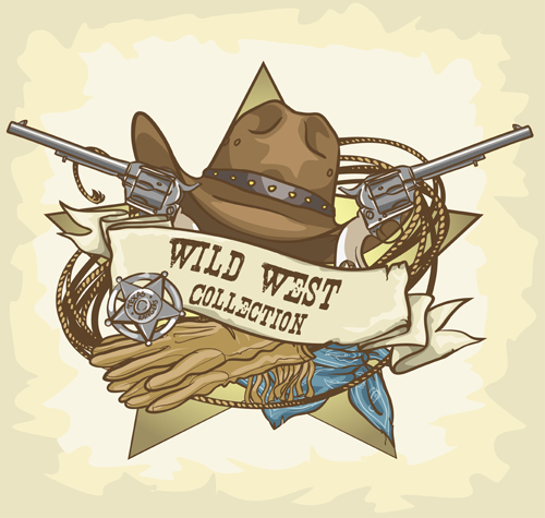 Vector Wild West Vintage étiquettes 03 vintage sauvage Ouest étiquettes   