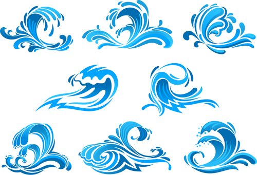L’eau abstrait logos vector set 03 logos eau Abstrait   