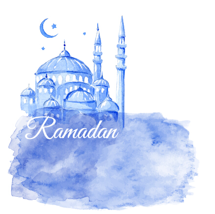 Aquarellzeichnung ramadan Kareem Vektorhintergrund 12 Zeichnung ramadan kareem Hintergrund Aquarell   