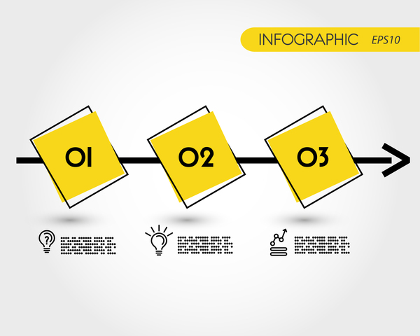 Jaune avec le modèle de vecteur d’infographie noir ensemble 25 Noir jaune infographie   