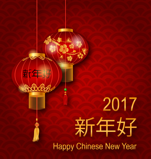 Laterne mit chinesischem Neujahr rotem Hintergrundvektor 08 rot Neu Laterne Jahr Chinesisch   