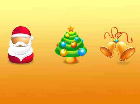 Frohe Weihnachtssymbole Weihnachten Ikonen fröhlich   