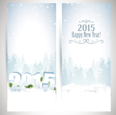 2015 bannière de la nouvelle année avec vecteur de neige blanche nouvel an neige Bannière 2015   