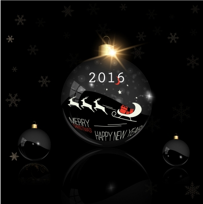 2016 matériau vectoriel boule de Noël Noël Boule 2016   