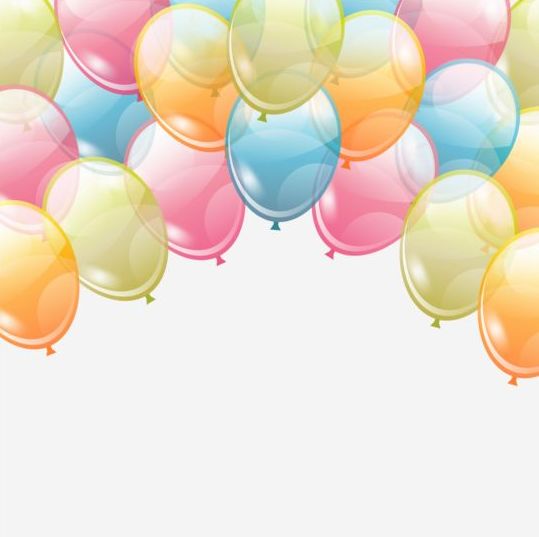 Geburtstag Hintergrund mit farbigen transparenten Luftballons Vektor 04 transparent Hintergrund Geburtstag farbig   