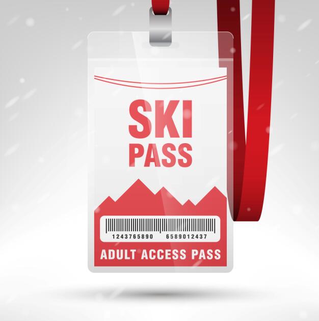 Blanc modèle de passe d’accès SKI vecteur 07 ski pass blank Accès   