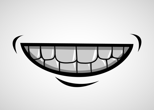 漫画の口と歯のベクトルセット03 漫画 歯 口   