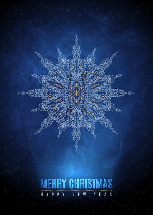 Fond bleu de Noël avec le vecteur de motif de flocon de neige 01 Noël modèle fond flocon de neige Bleu   
