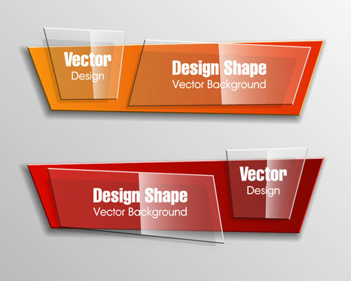 Bunte Form mit Glasbanner-Vektor-Set 10 Glas form Bunt banner   