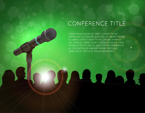 Microphones de conférence vecteur de modèle d’affaires 09 modèle microphone conference business   