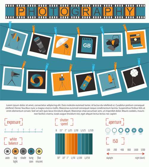 Création d’infographies de photographie créative vecteurs 10 photographie infographies   