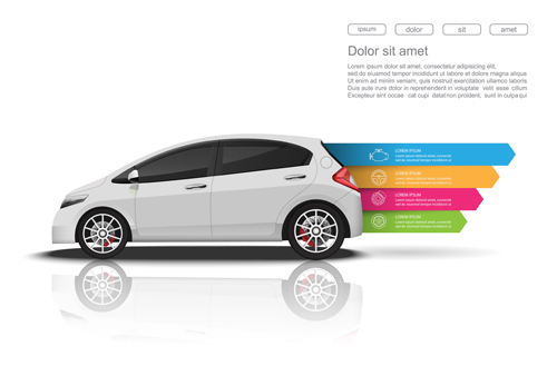 Eco voiture vecteurs infographiques 02 voiture infographies eco   