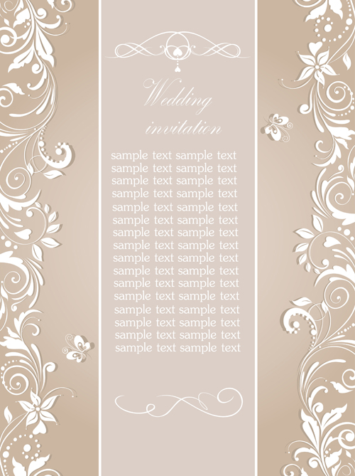 Décor floral élégant mariage cartes d’invitation vecteur 03 mariage invitation elegant decor cartes d’invitation cartes carte   