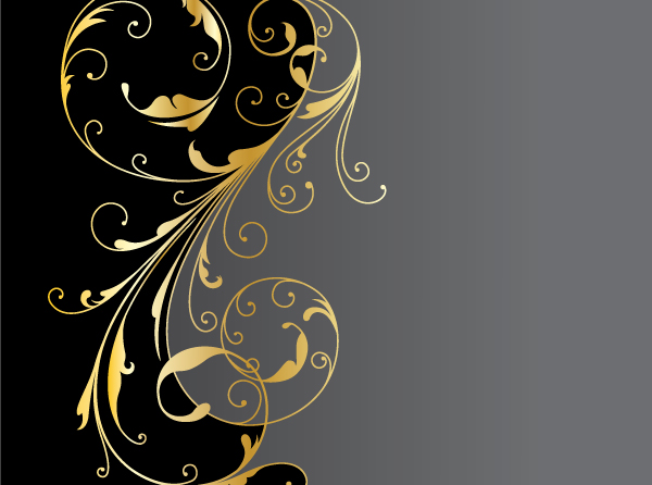 Hochglanzvolle goldene Blumenschmuck vector Hintergrund 09 Ornamente Hintergrund goldig glänzend   