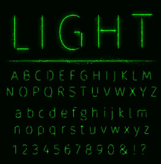 Nombre de lumière verte avec le vecteur d’alphabet vert nombre lumière alphabet   