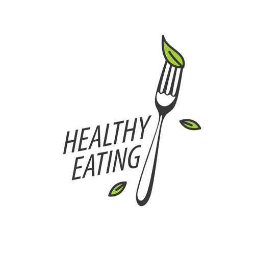 ヘルシー食べるロゴデザインベクトルセット03 食べる 健康 ロゴ   