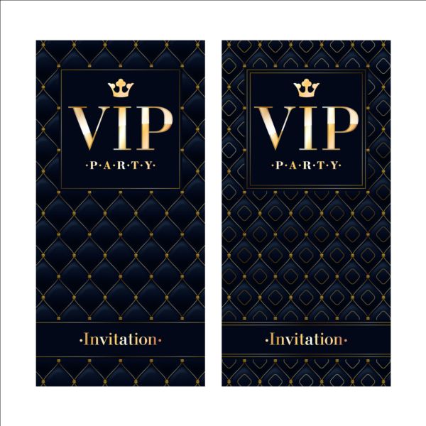 Luxuriöse VIP-Einladungskarten Vorlage Vektor 06 Vorlage vip Luxus Karten Einladung   