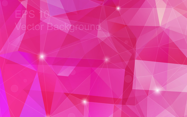 ピンクの幾何学的多角形の背景ベクトル材料 幾何学的 多角形 ピンク色   