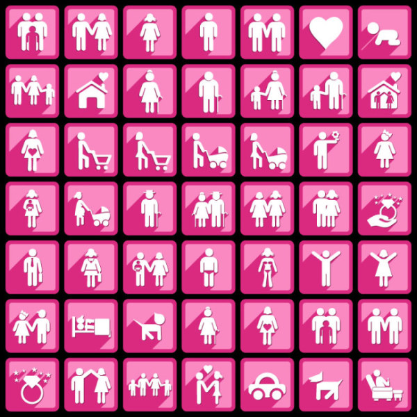 ピンクの人々のアイコンベクターグラフィックス 人 ベクトルグラフィックス ベクトルグラフィック ピンク アイコン   