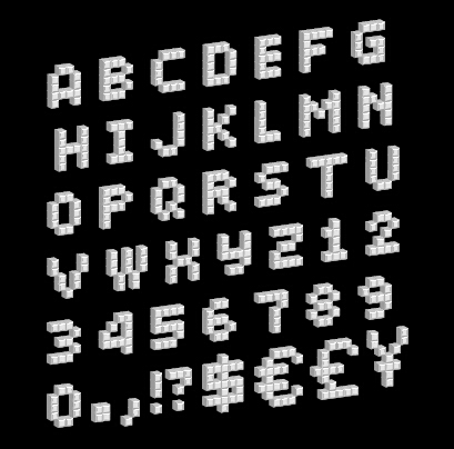 Pixel-Alphabete mit Zahlen Vektor 01 Zahlen pixel Alphabete   