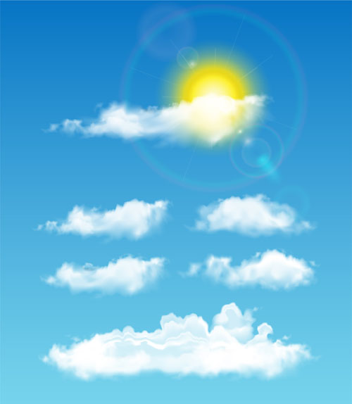 Realistischer weißer Cloud-Illustration Vektor 01 Wolke weiß realistisch illustration   