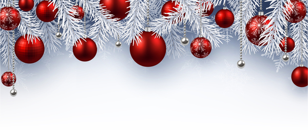 木の枝を持つ赤いクリスマスボールベクトルカード01 赤 枝 木 ボール クリスマス   