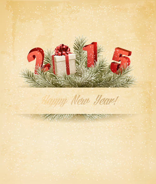 Retro 2015 Neujahr Urlaubsvektor Hintergrund 01 Urlaub Retro-Schrift Neujahr Hintergrund 2015   