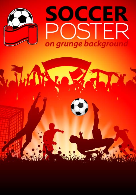 Vecteur de fond d’affiche de football grunge vecteur de fond Soccer poster grunge fond   
