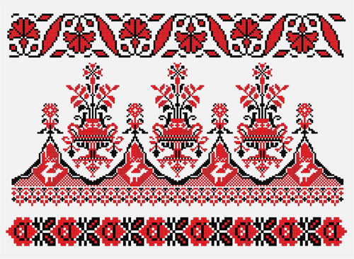 ウクライナスタイル刺繍パターンベクトル15 刺繍 パターン スタイル ウクライナ語   