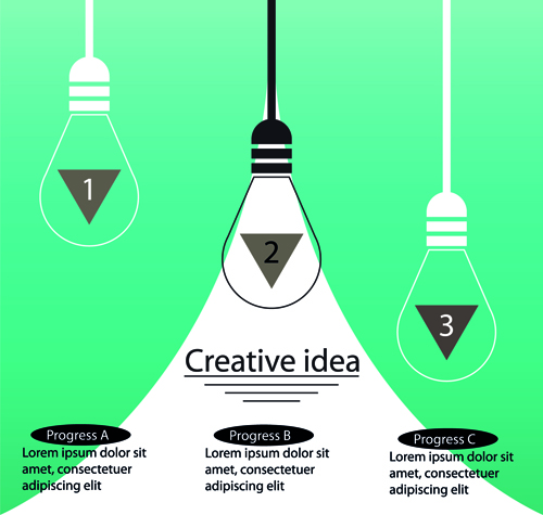 Vector Lampe kreative Idee Business Vorlage 03 Lampe Kreativ idée business template business   