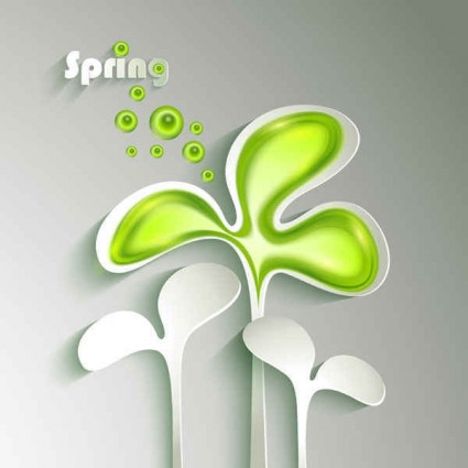 Vecteur de conception vert de papier de printemps 01 vert design   
