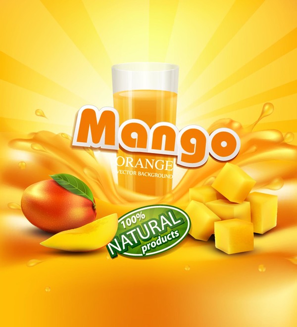 Mango orangefarbener Hintergrund Vektor 01 orange mango   