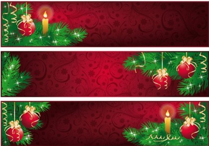 Weihnachtskerze mit rotem Banner-Vektordesign Weihnachten rot Kerze banner   