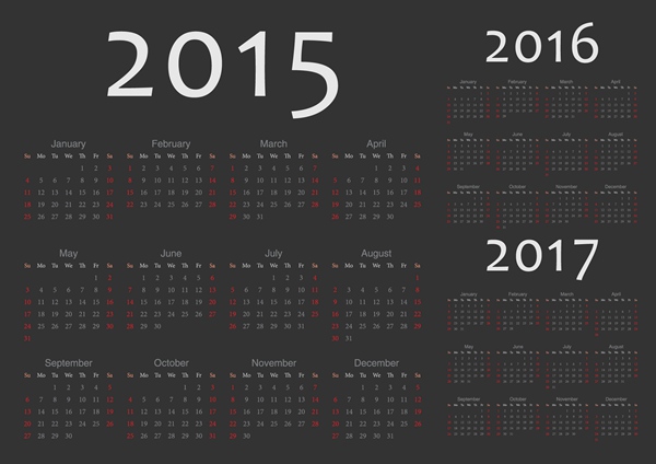 2015グリッドカレンダークリエイティブデザインベクター02 クリエイティブ カレンダー 2015   