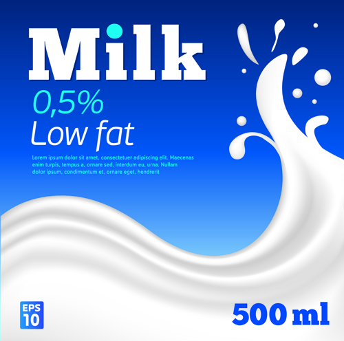 Affiche de lait de style bleu créatif vecteur 01 style poster lait Créatif Bleu   