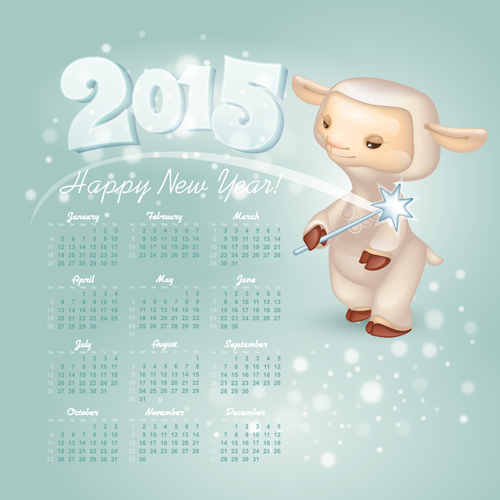 Kalender 2015 und lustige Schafvektorgrafik 01 Schafe Kalender 2015   