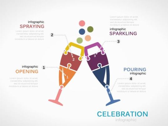 Vecteur de modèle d’infographies de célébration infographies celebration   