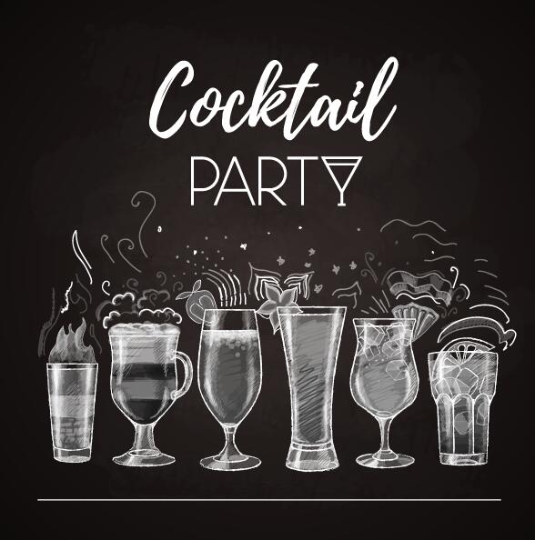 Affiche cocktail modèle Dark styles Vector 03 poster cocktail   