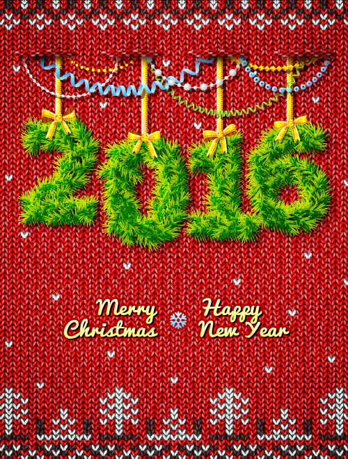 Creative 2016 Noël avec New Year vector design 08 nouvel an Noël 2016   